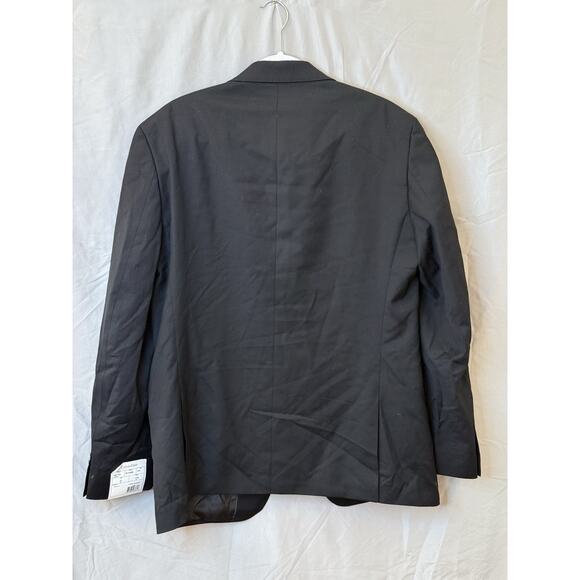 100% wool CALVIN KLEIN MEN'S REFINED Regular FIT STRETCH BLACK BEAUTY 44x37W - Picture 7 of 9